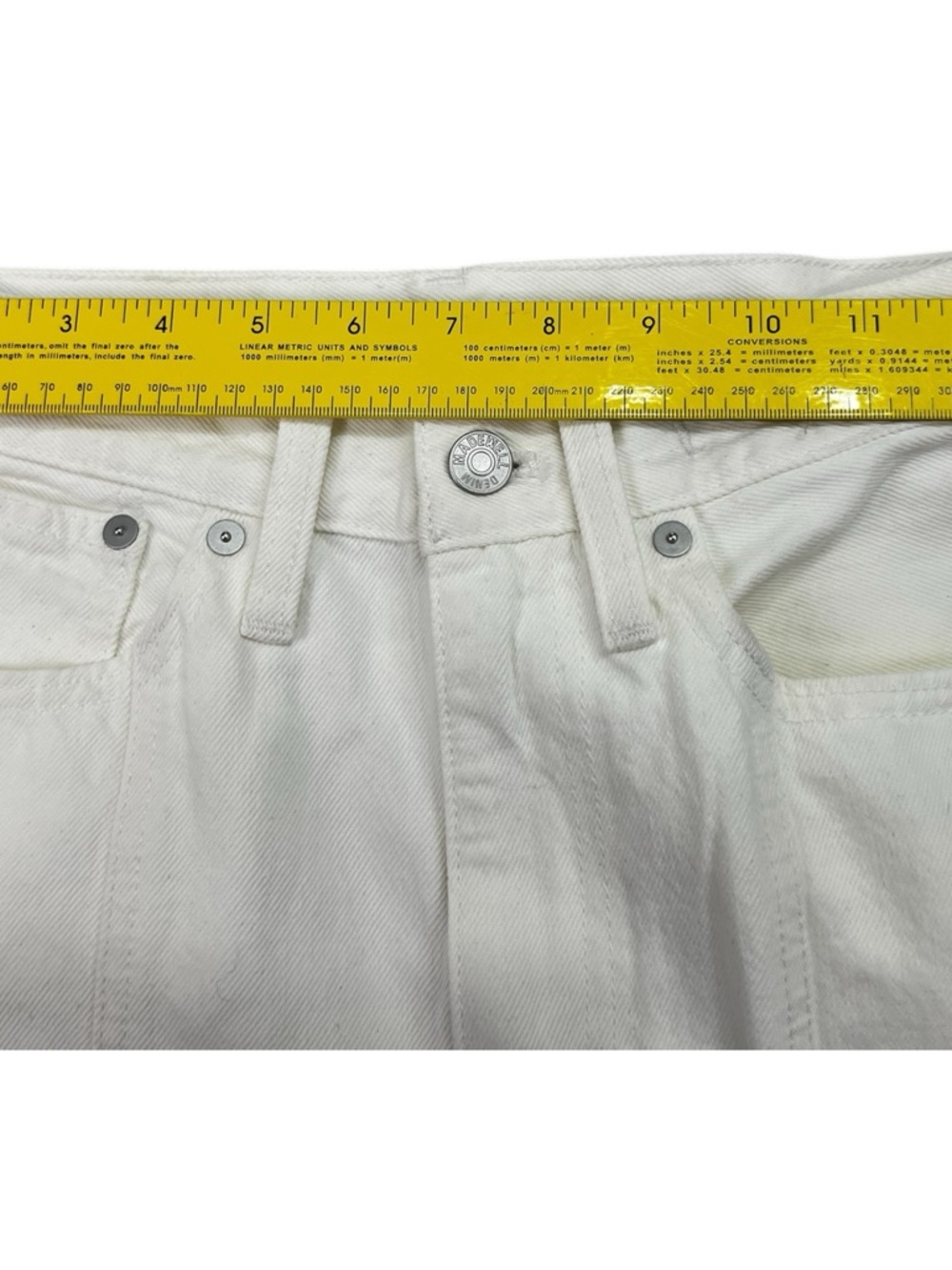 Madewell Baggy Flare Jeans Women’s Sz 26 Tile White High Rise Wide Leg Split Hem - Picture 14 of 16